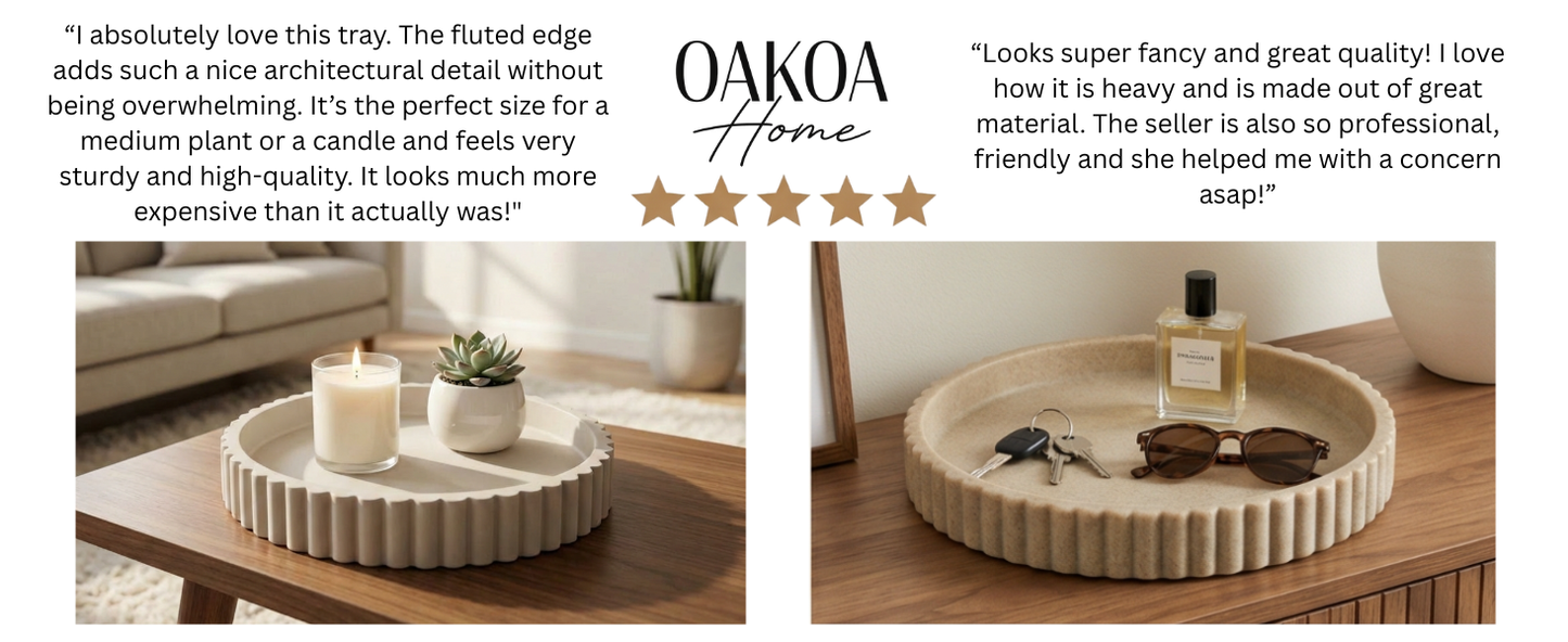 Decorative Tray for Decor - Coffee Table Tray for Living Room - Round Tray for Home Decor - Coffee Table Decor Centerpiece - Modern Minimalist Centerpiece