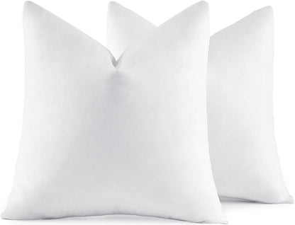 MIULEE 26x26 Euro Pillow Inserts,Set of 2 Down Feather Throw Pillows for Couch Sofa Bed, Decorative Fluffy Throw Pillow Inserts Cotton Fabric,White