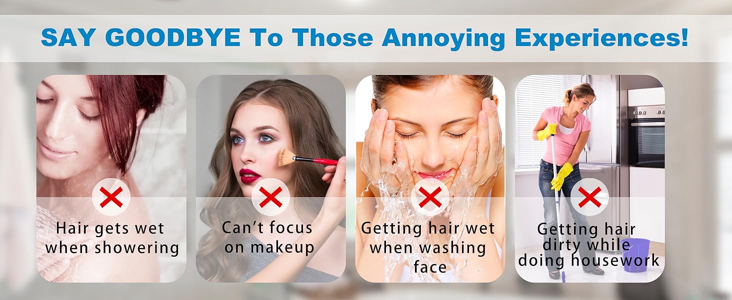 Super Jumbo Shower Cap 2 PCS Waterproof Shower Caps for Women, Extra Large Shower Cap, Reusable Super Large Bath Caps Hair Cap for Long Thick Curly Hair, Locs, Twist Braids - Black + White