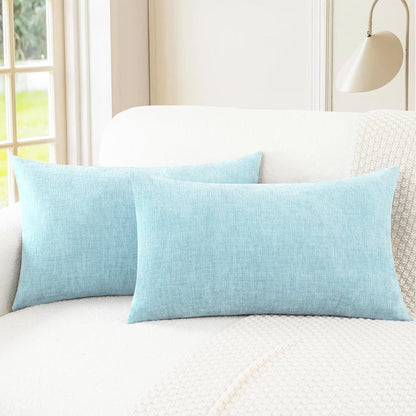 CaliTime Throw Pillow Covers Decorative 18 X 18 Inches Pack of 2 Cozy Chenille Cushion Cases for Couch Sofa Bed Living Room Home Navy Blue